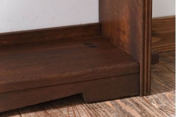 アンティーク家具　アンティーク　ラワン材製　古い木の本棚(飾り棚・ディスプレイラック)
