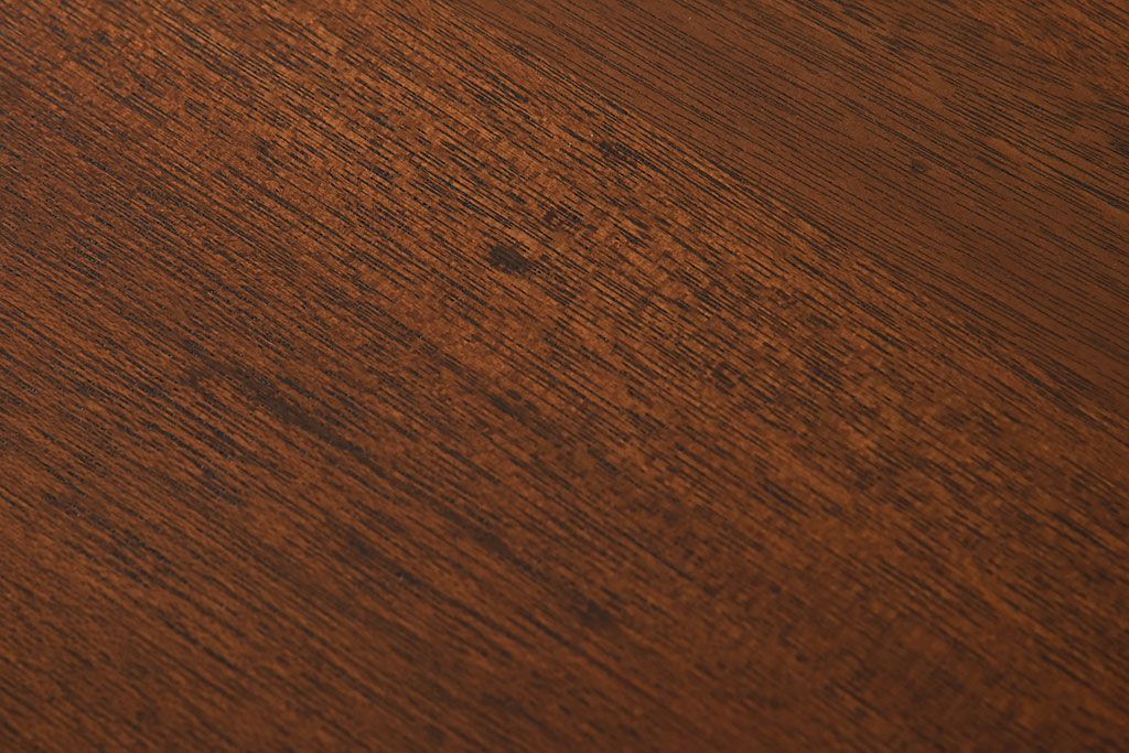 レトロ家具　ラワン材製　シンプル　昭和レトロな古い木の片袖机(2)