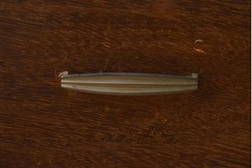 レトロ家具　ラワン材製　シンプル　昭和レトロな古い木の片袖机(2)