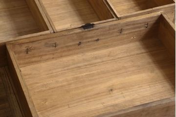 アンティーク家具　ふくら雀金具　明治期　かくしあり!総桐材の上品な帳場箪笥(桐箪笥、桐たんす)