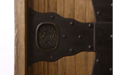 アンティーク家具　ふくら雀金具　明治期　かくしあり!総桐材の上品な帳場箪笥(桐箪笥、桐たんす)