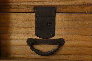 アンティーク家具　ふくら雀金具　明治期　かくしあり!総桐材の上品な帳場箪笥(桐箪笥、桐たんす)