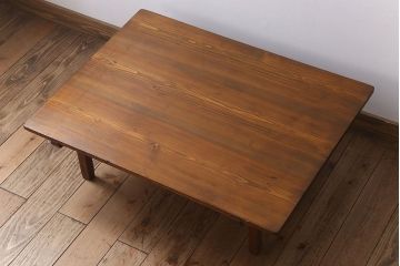 アンティーク家具　古い檜製のシンプルなローテーブル(センターテーブル)