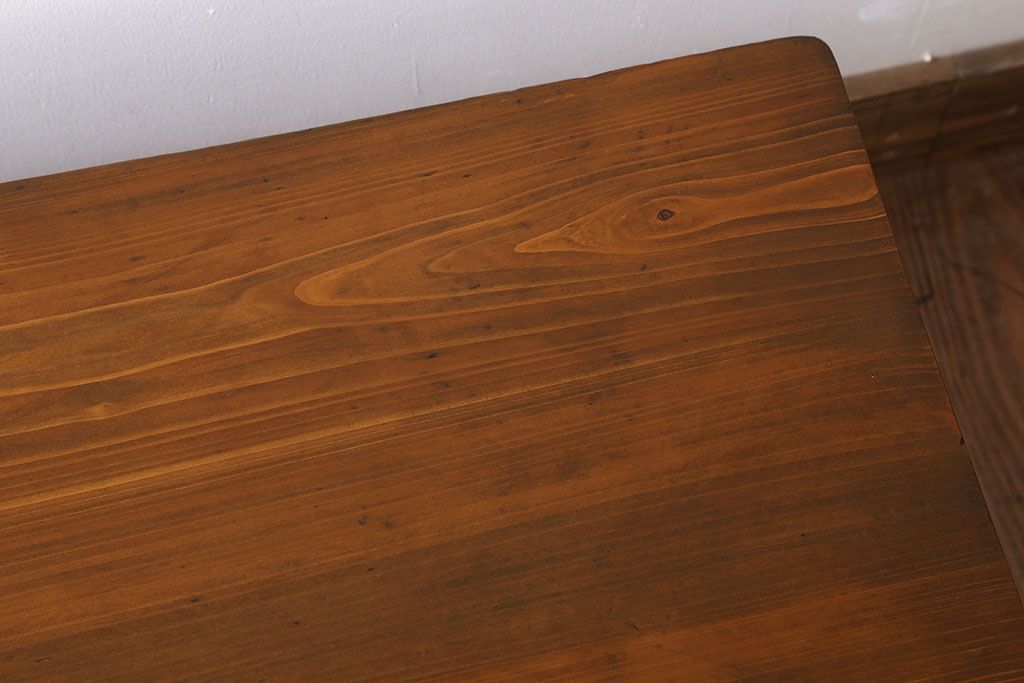 アンティーク家具　古い檜製のシンプルなローテーブル(センターテーブル)