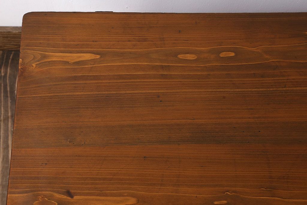 アンティーク家具　古い檜製のシンプルなローテーブル(センターテーブル)