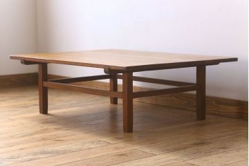 アンティーク家具　古い檜製のシンプルなローテーブル(センターテーブル)