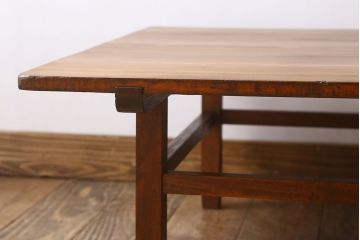アンティーク家具　古い檜製のシンプルなローテーブル(センターテーブル)