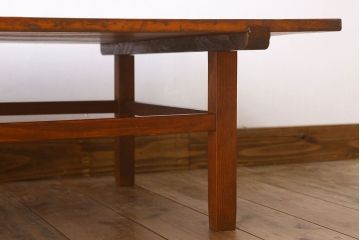 アンティーク家具　古い檜製のシンプルなローテーブル(センターテーブル)