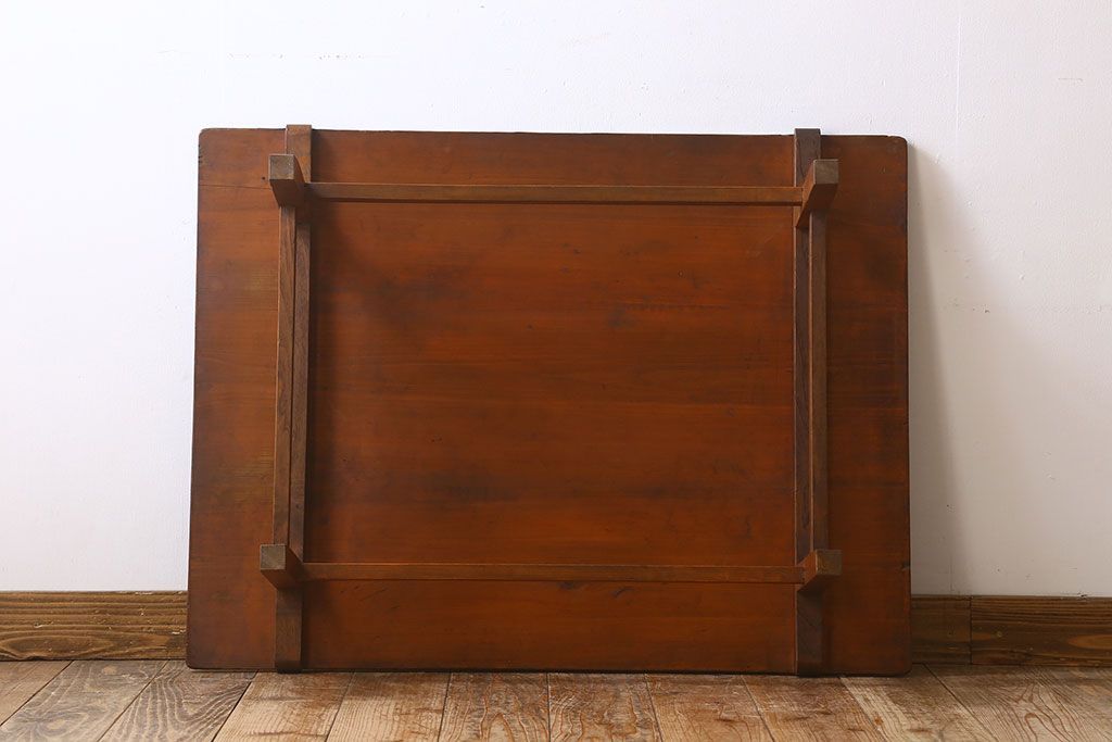 アンティーク家具　古い檜製のシンプルなローテーブル(センターテーブル)