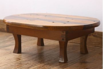 アンティーク家具　黒柿材!古い木製の小さなアンティークちゃぶ台