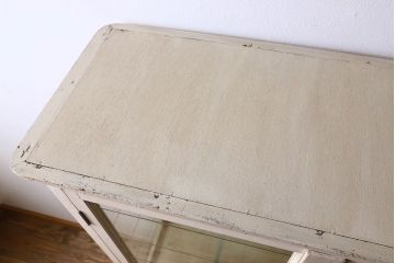 アンティーク家具　アンティーク　シャビーなケビントガラスケース(収納棚、キャビネット)