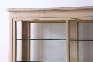 アンティーク家具　アンティーク　シャビーなケビントガラスケース(収納棚、キャビネット)