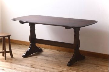 ヴィンテージ家具　ERCOL(アーコール)　イギリスビンテージ　オールドコロニアル　リフェクトリーテーブル(ダイニングテーブル)