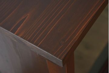 アンティーク家具　すりガラス引き戸の収納棚　天板檜材　前面栗材製