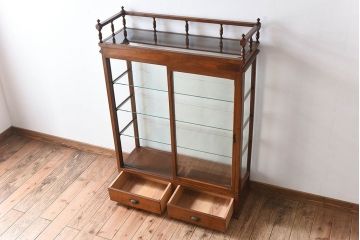 アンティーク家具　大正ロマン　たばこ屋で使われていた古い木のショーケース(ガラスケース)