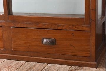 アンティーク家具　大正ロマン　たばこ屋で使われていた古い木のショーケース(ガラスケース)