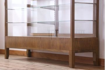 アンティーク家具　脚付き!シンプルなアンティークガラスケース(ショーケース)