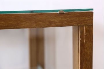 アンティーク家具　脚付き!シンプルなアンティークガラスケース(ショーケース)