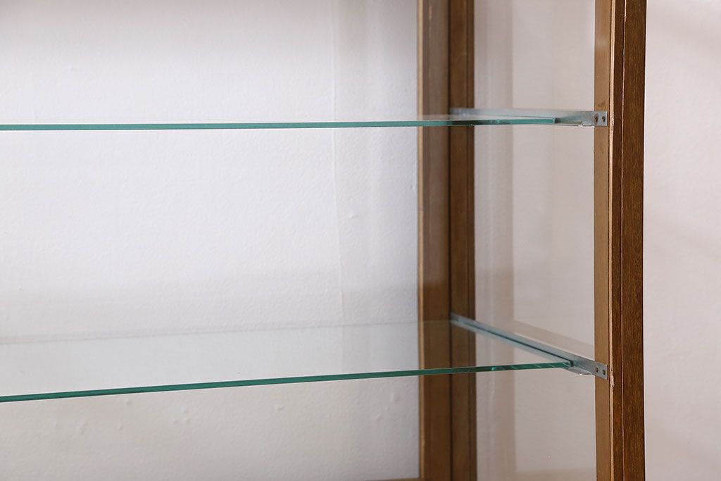 アンティーク家具　脚付き!シンプルなアンティークガラスケース(ショーケース)