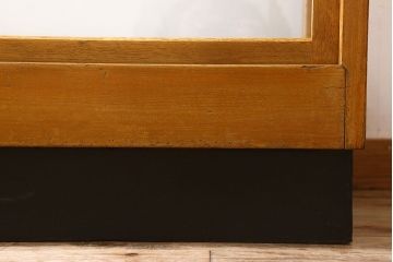 レトロ家具　昭和レトロ　古いナラ材製のシンプルなガラスケース(ショーケース)