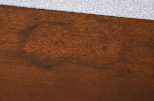 レトロ家具　シンプル　昭和レトロな古い木の片袖机　ブナ材製