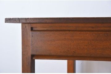 レトロ家具　シンプル　昭和レトロな古い木の片袖机　ブナ材製