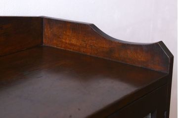 アンティーク家具　大正ロマン　脚付き!ダイヤガラス扉のアンティークブックケース(本箱)