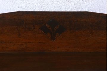 アンティーク家具　大正ロマン　脚付き!ダイヤガラス扉のアンティークブックケース(本箱)