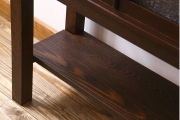 アンティーク家具　大正ロマン　脚付き!ダイヤガラス扉のアンティークブックケース(本箱)