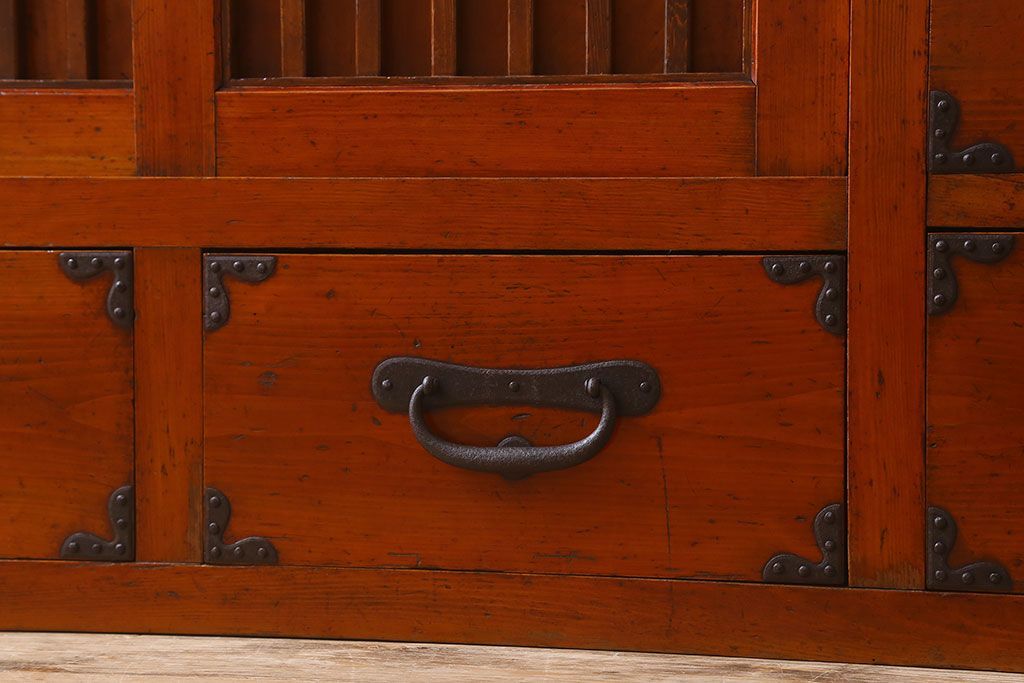 アンティーク家具　六尺　明治大正期　収納箪笥サイドボード(一間箪笥・水屋箪笥)(1)