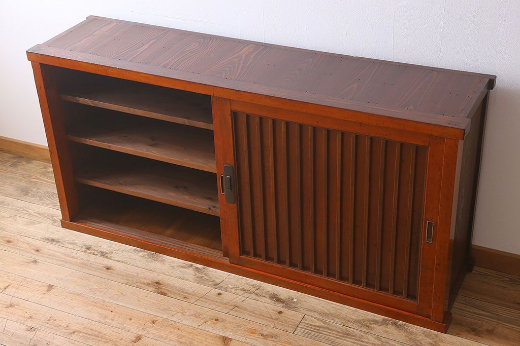 アンティーク家具 六尺 明治大正期 収納箪笥サイドボード(一間箪笥・水屋箪笥)(2)