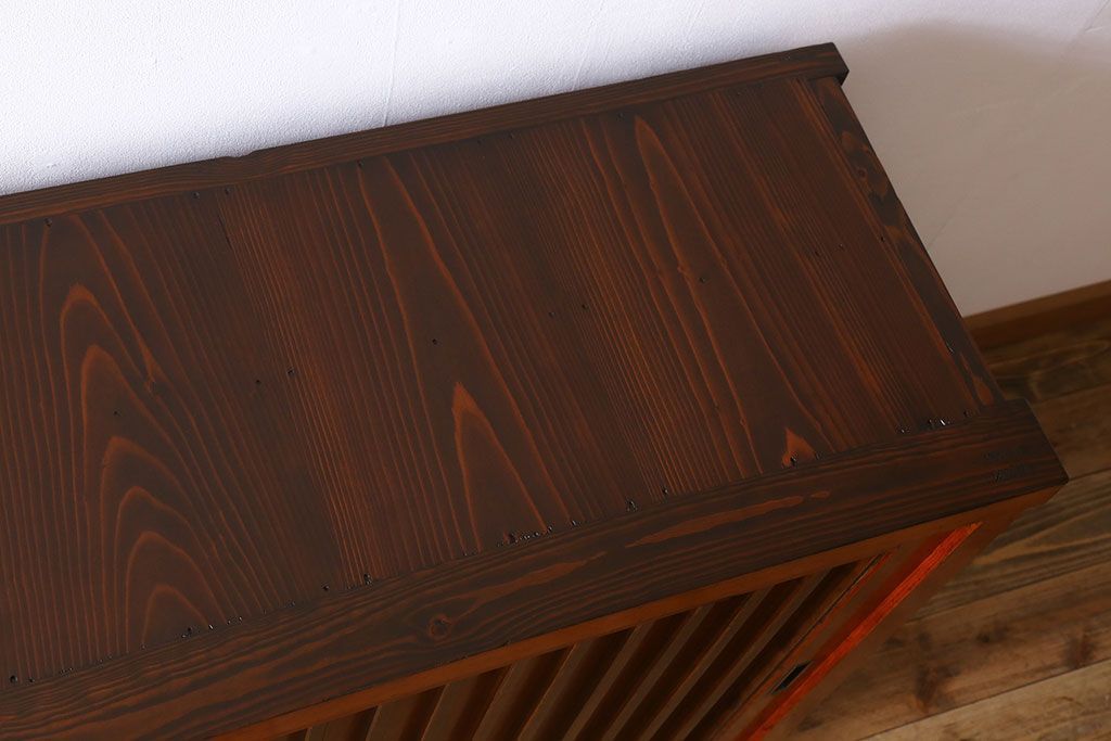 アンティーク家具 六尺 明治大正期 収納箪笥サイドボード(一間箪笥・水屋箪笥)(2)