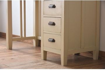 アンティーク家具　薄型のペイント片袖机　和製アンティーク