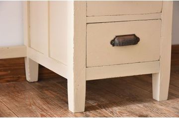 アンティーク家具　薄型のペイント片袖机　和製アンティーク