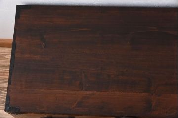 アンティーク家具　丸金具付き!アンティークの時代箪笥ローボード　前桐材製(2)