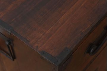 アンティーク家具　丸金具付き!アンティークの時代箪笥ローボード　前桐材製(2)