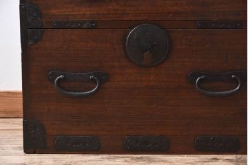 アンティーク家具　丸金具付き!アンティークの時代箪笥ローボード　前桐材製(2)