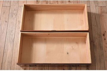 アンティーク家具　鉄脚付き時代箪笥ローボード　前面欅材　和製アンティーク