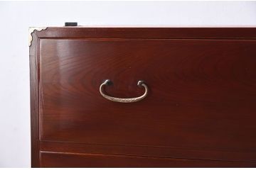 アンティーク家具　鉄脚付き時代箪笥ローボード　前面欅材　和製アンティーク