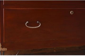 アンティーク家具　鉄脚付き時代箪笥ローボード　前面欅材　和製アンティーク