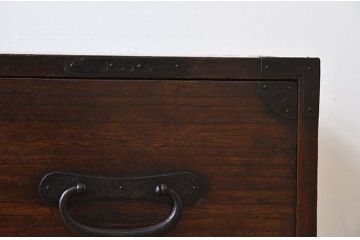アンティーク家具　丸金具付き!アンティークの時代箪笥ローボード　前桐材製(桐箪笥、桐たんす)