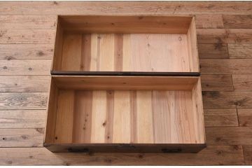 アンティーク家具　丸金具付き!アンティークの時代箪笥ローボード　前桐材製(桐箪笥、桐たんす)