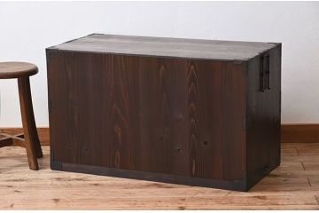アンティーク家具　丸金具付き!アンティークの時代箪笥ローボード　前桐材製(桐箪笥、桐たんす)