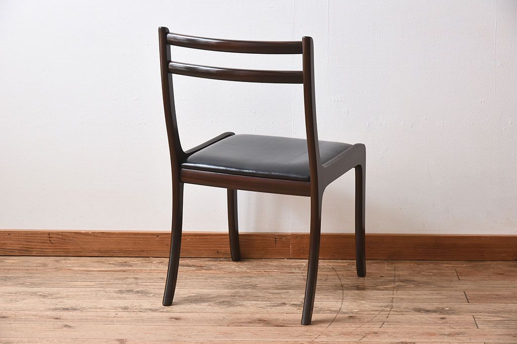 アンティーク家具　デンマーク　P.Jeppesen社製　オーレ・ヴァンシャー(Ole Wanscher)　ダイニングチェア(レッドブルーチェア)(2)