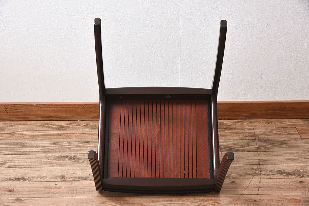 アンティーク家具　デンマーク　P.Jeppesen社製　オーレ・ヴァンシャー(Ole Wanscher)　ダイニングチェア(レッドブルーチェア)(2)