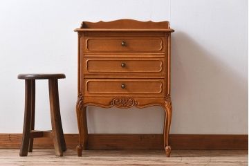ヴィンテージ家具　イギリスビンテージ　カブリオールレッグ(猫脚)　オーク材　ドロワー(キャビネット)(2)