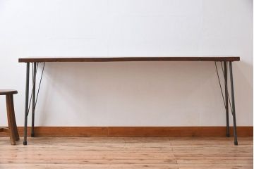 天板一枚板!古材をリメイクした鉄脚テーブル(1)