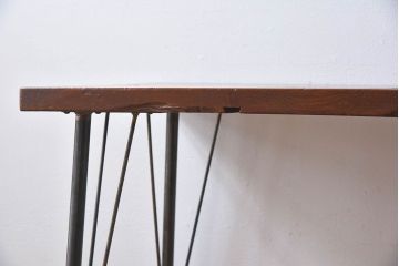 天板一枚板!古材をリメイクした鉄脚テーブル(1)