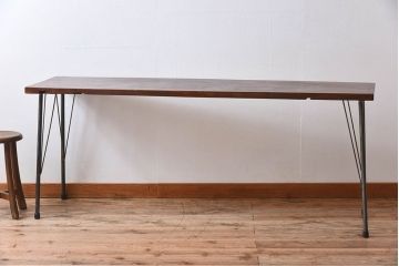 天板一枚板!古材をリメイクした鉄脚テーブル(1)