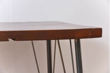天板一枚板!古材をリメイクした鉄脚テーブル(1)